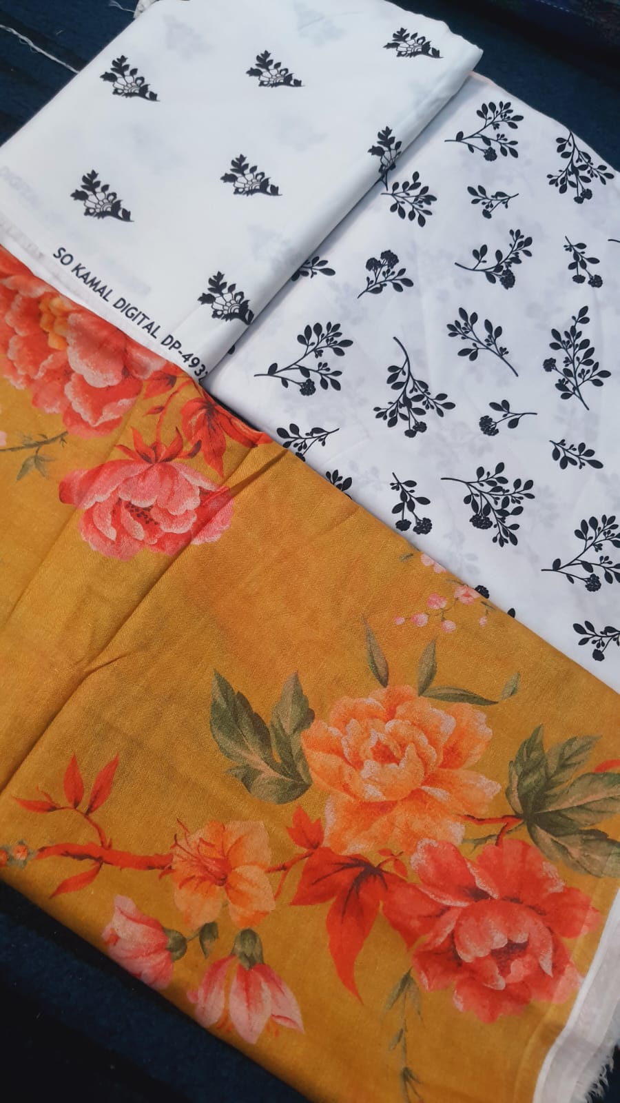 3pc So Kamal Lawn Shirt with Trouser and Dupatta