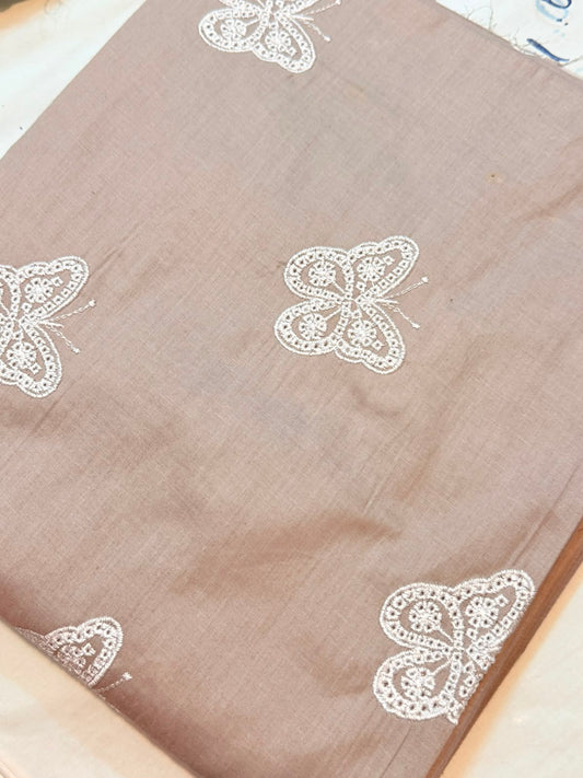 2pc Khaddi Embroidery Lawn Shirt with Trouser