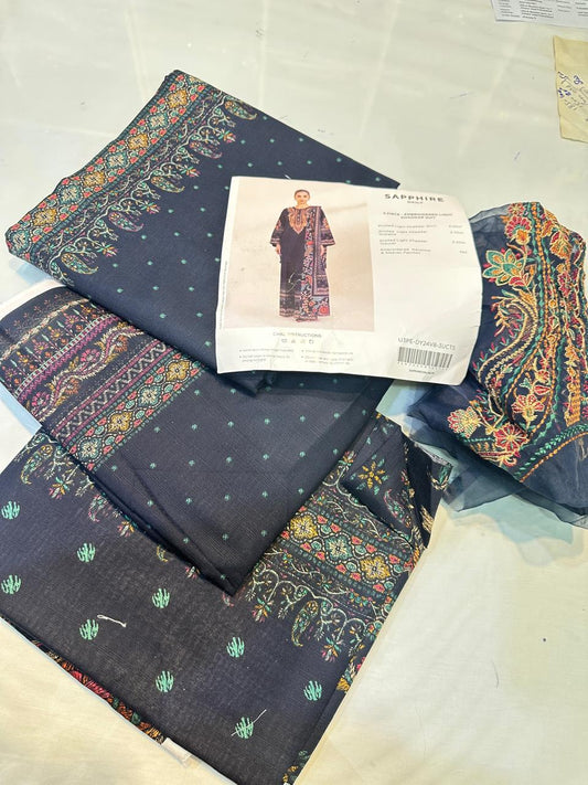 3pc Sapphire Light khaddar