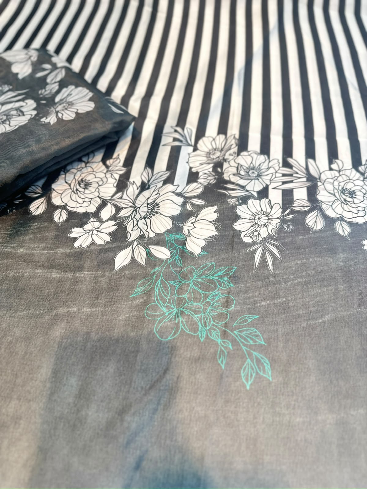 3pc printed silk suit
