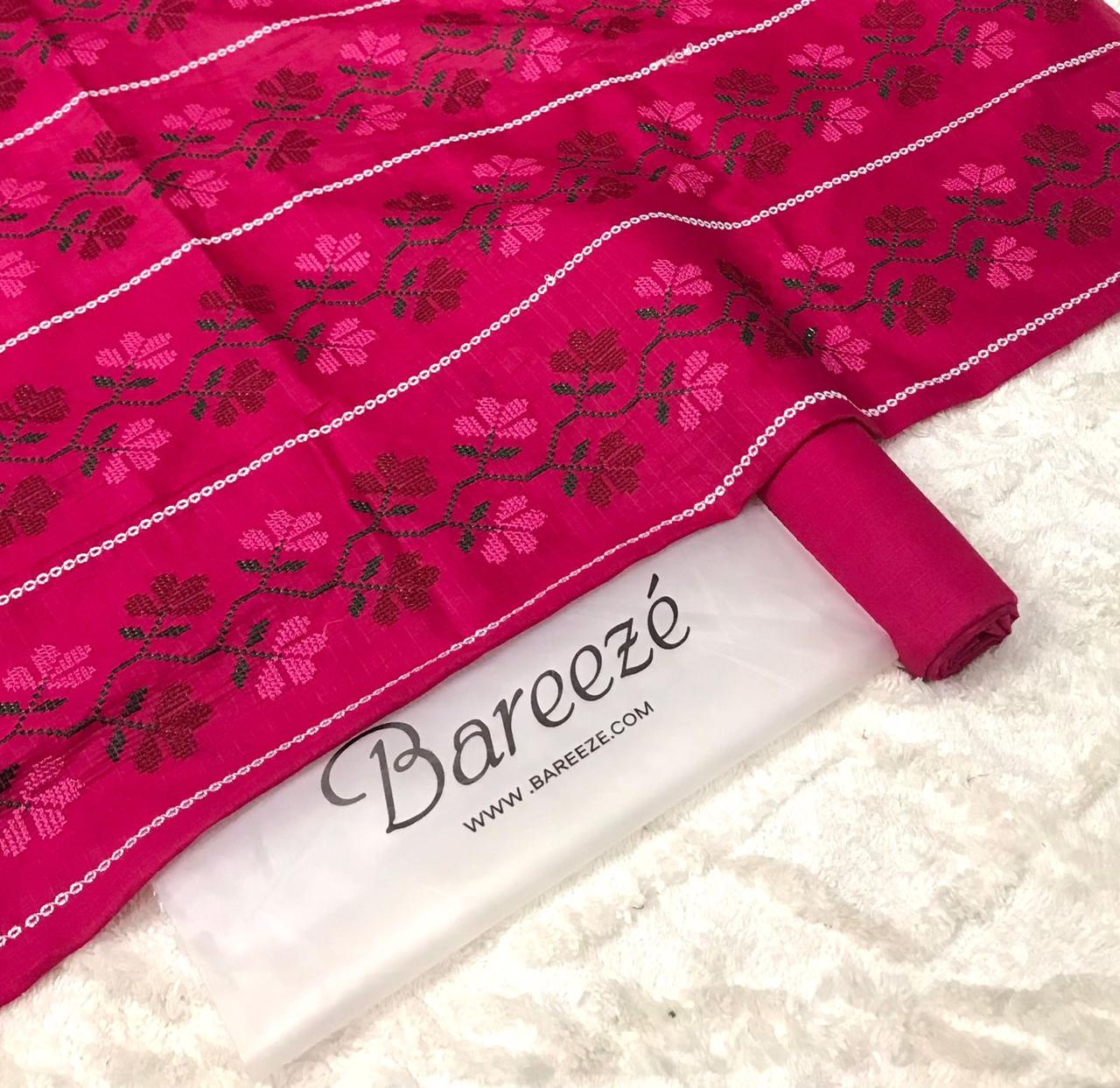 2pc Bareeza Embroidery Lawn Shirt with Trouser