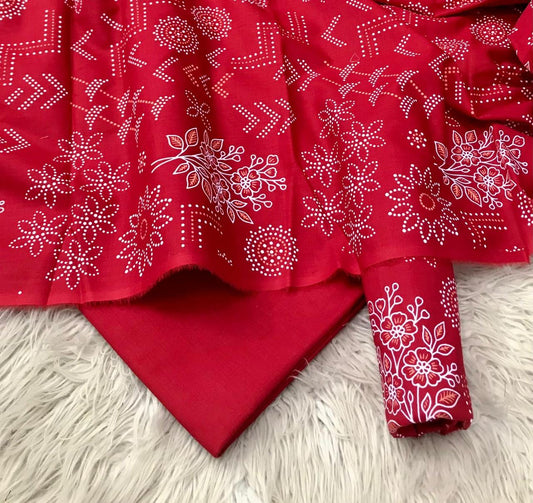 2pc Lawn block print suit