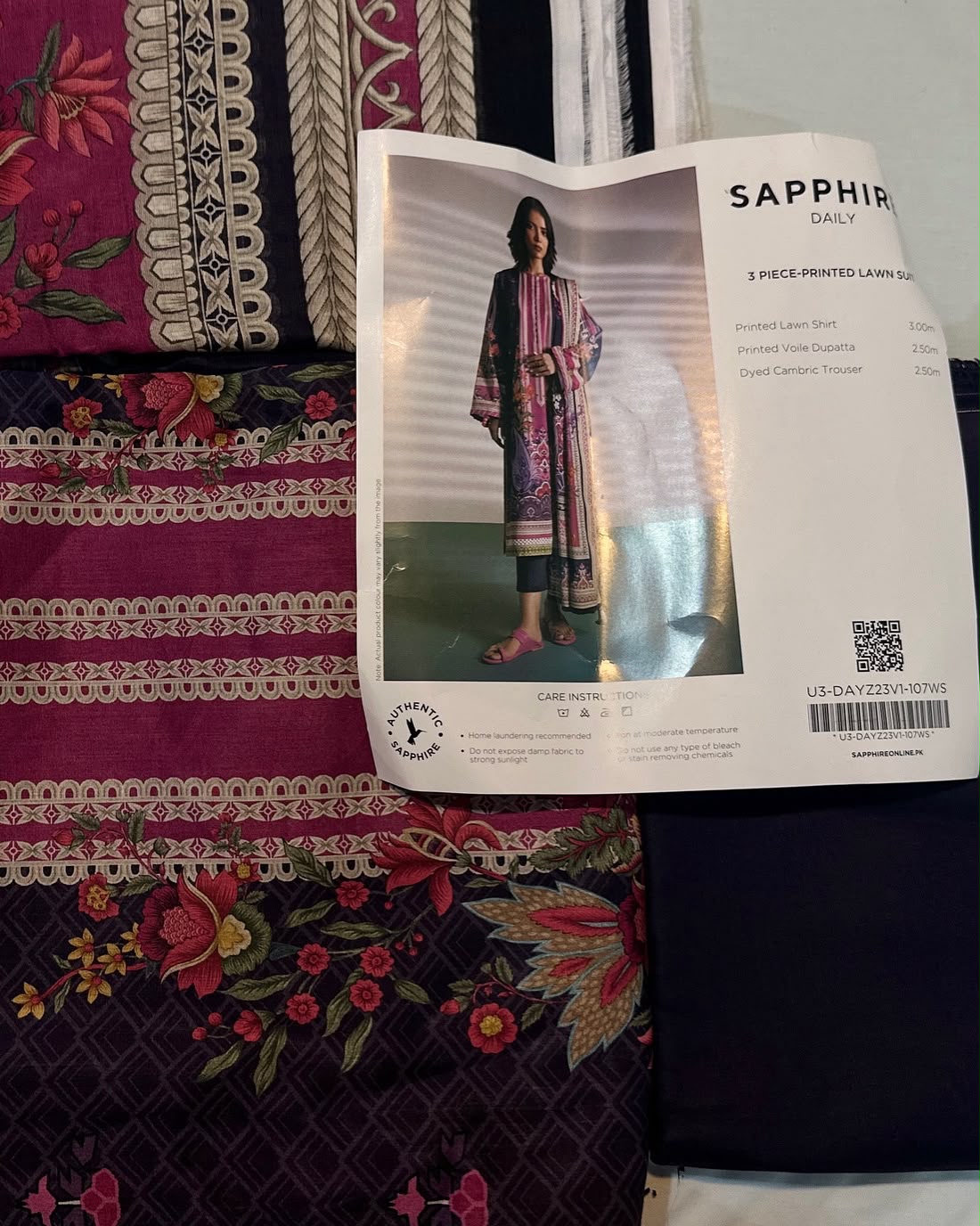 3pc printed lawn  suit