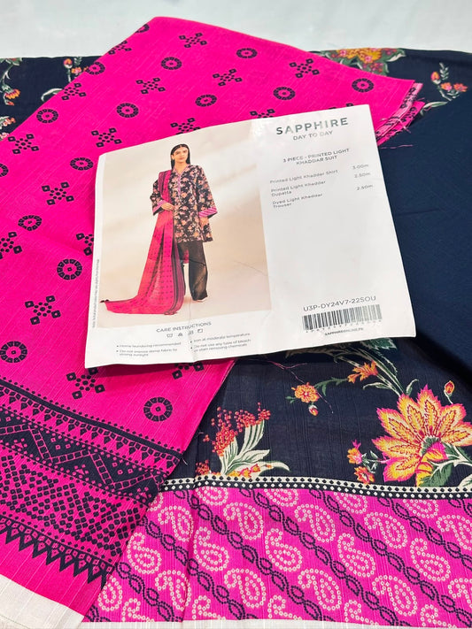 3pc Sapphire Khaddar shirt and Trouser with Dupatta