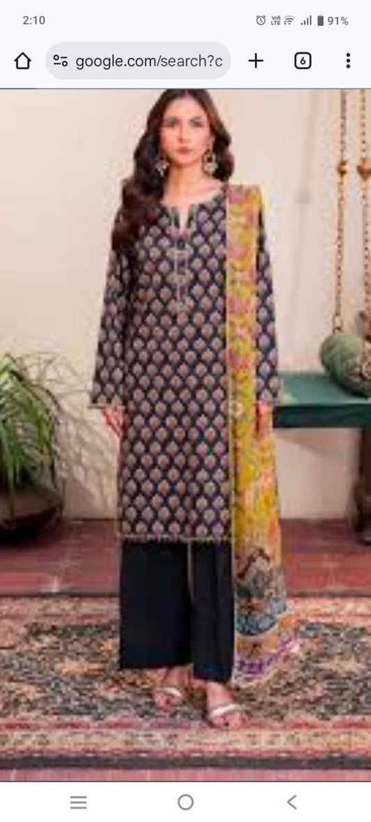 3pc So Kamal Lawn Shirt with Trouser and Dupatta