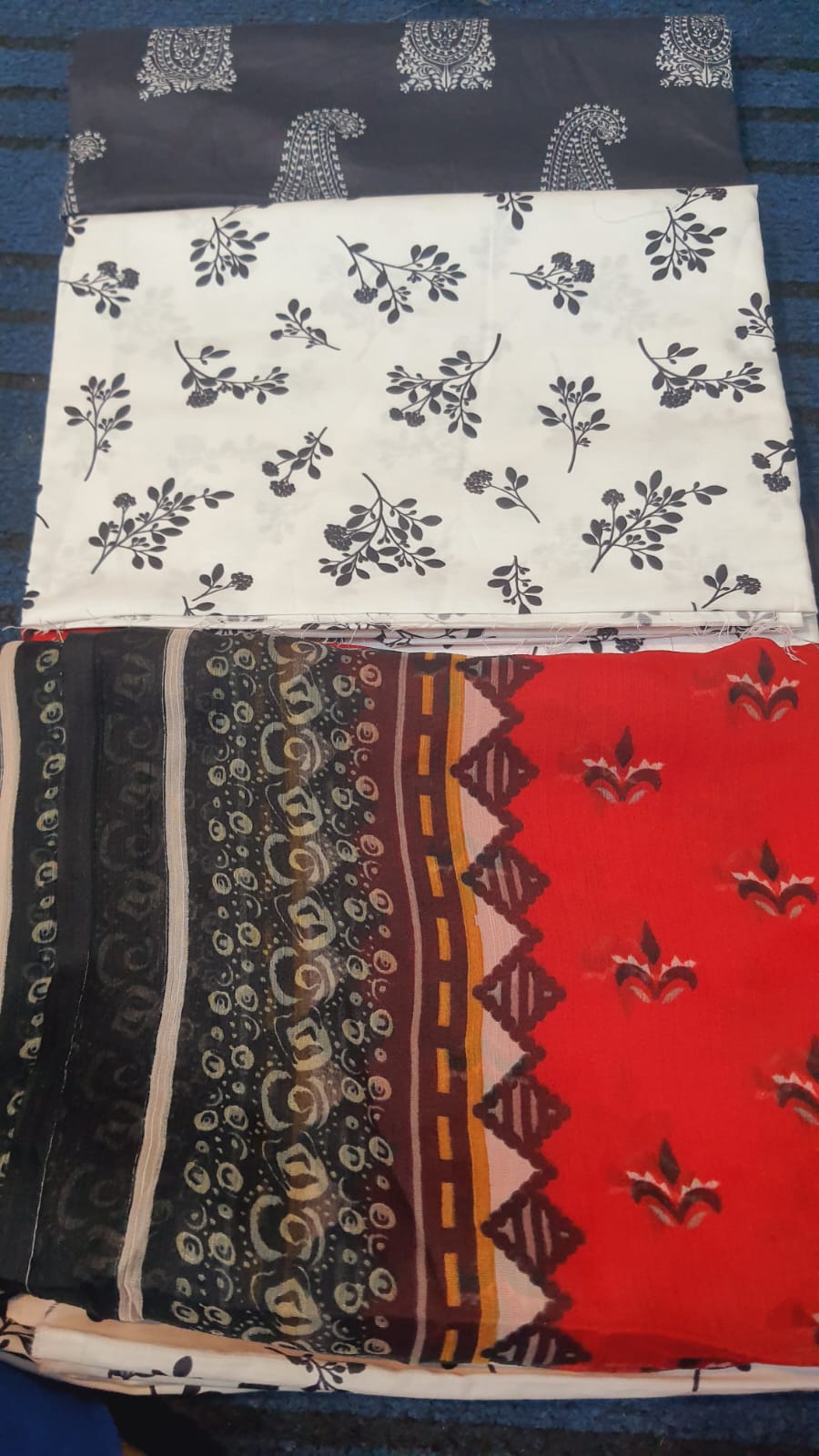 3pc So Kamal Lawn Shirt with Trouser and chiffon Dupatta