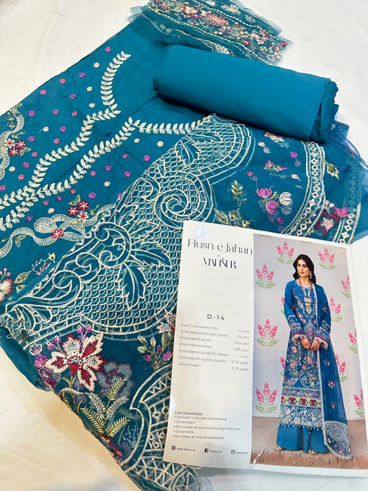 3pc Mahnoor Luxury Lawn