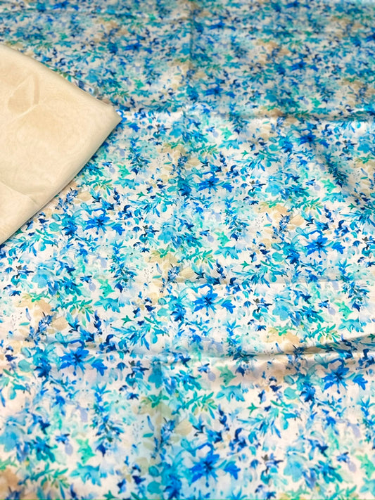 3pc Printed silk suit