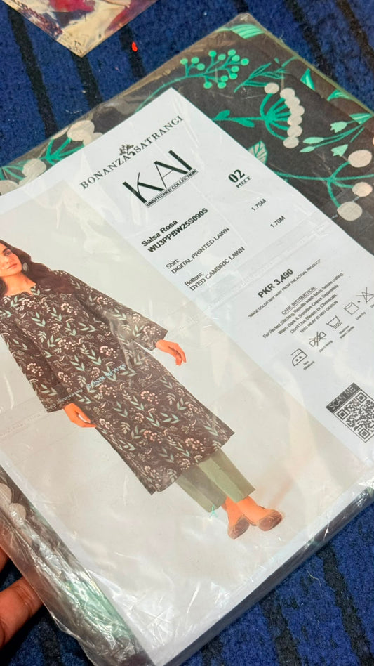 2pc Bonanza Satrangi lawn shirt and Trouser