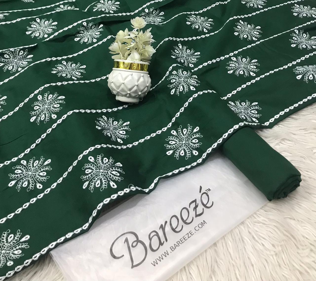 2pc Bareeza Embroidery Lawn Shirt with Trouser