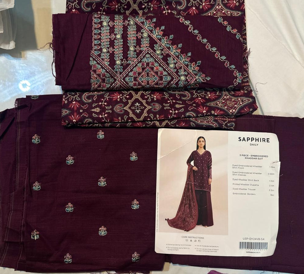 3pc Embroider khaddar suit
