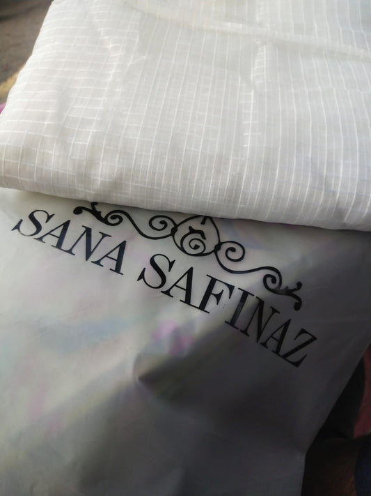 (04) 2pc Sana Safinaz Lawn net jacquard fancy stuff