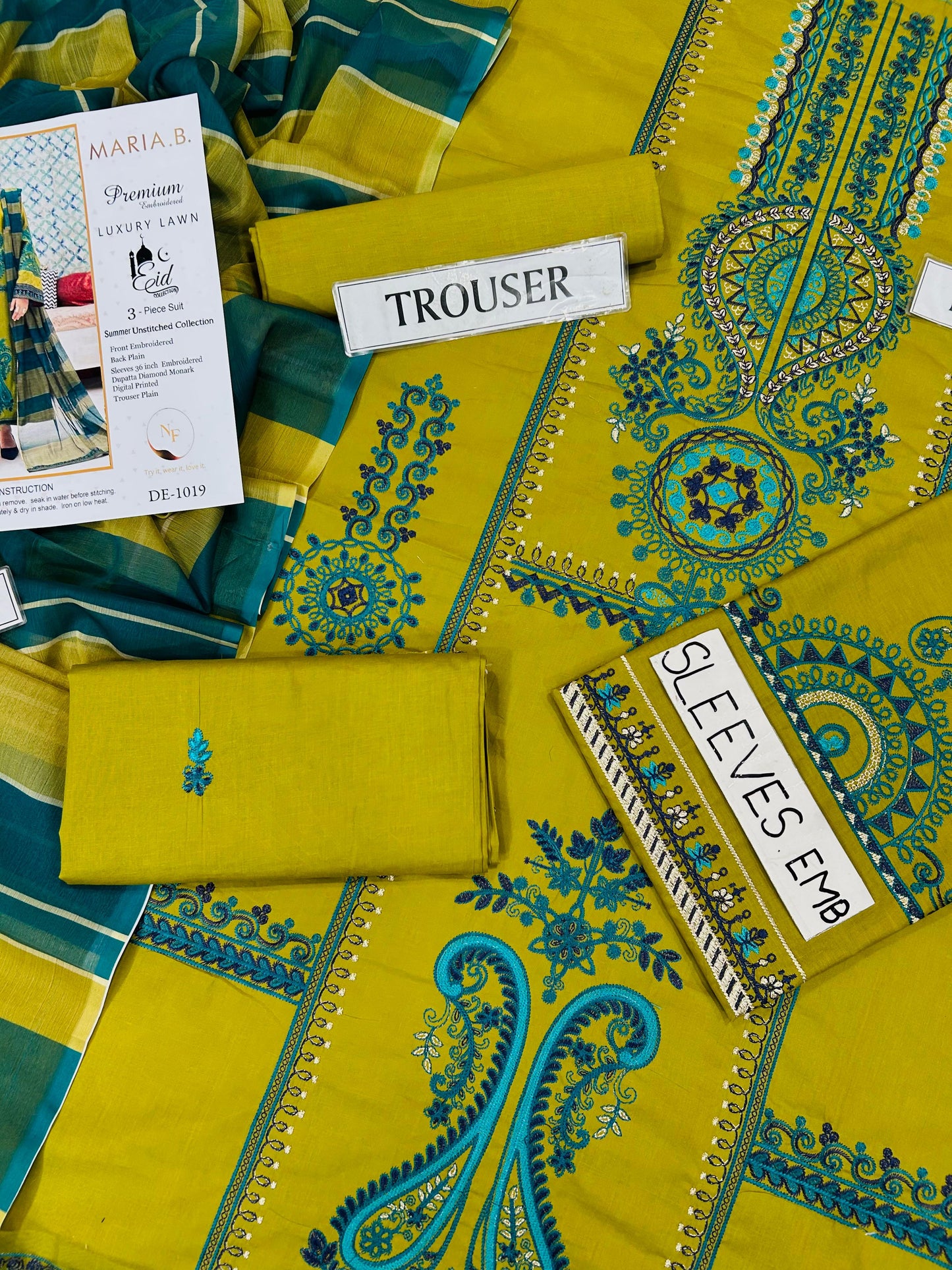 3pc Maria B luxury lawn suit