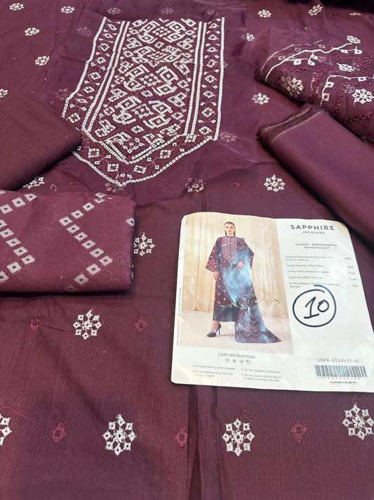 3pc (10) Sapphire Luxury Khaddar