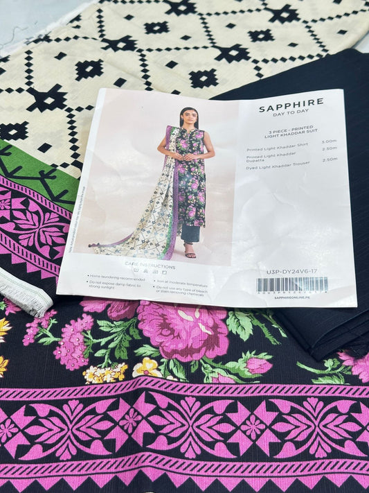 3pc Sapphire Light khaddar