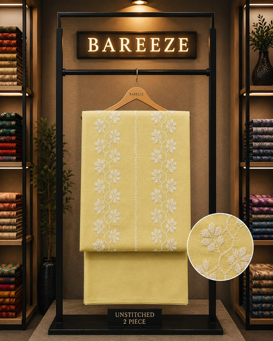2pc Bareeza Embroidery Lawn Shirt with Trouser