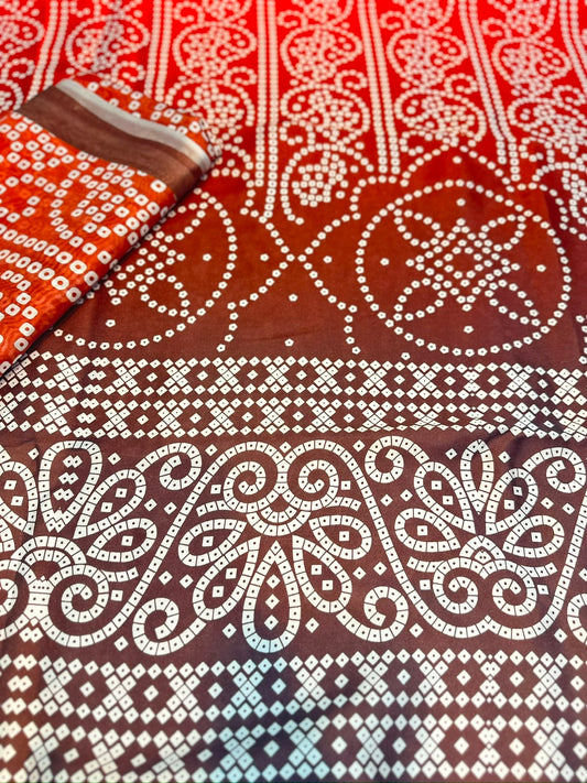 3pc Printed silk suit